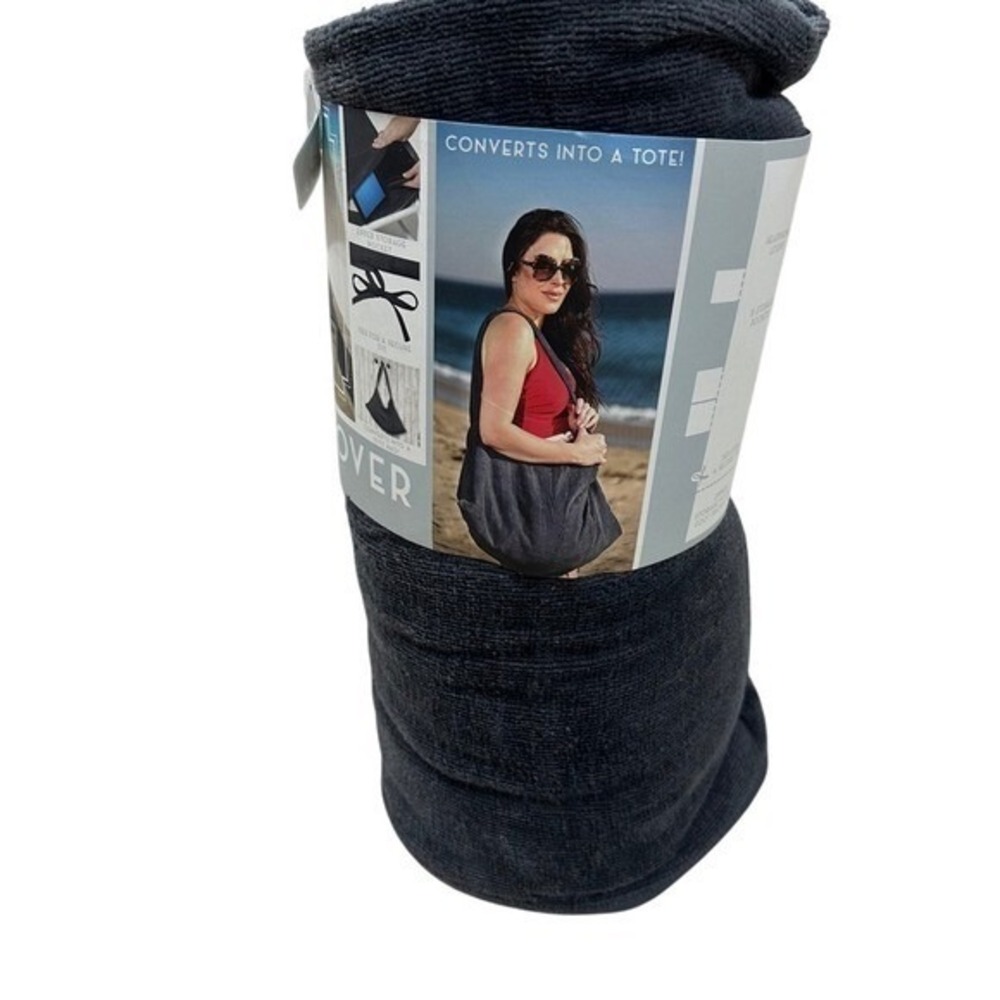 Morgan Home Towel Beach Lounge Chair Cover 100% Cotton Versatile Charcoal Gray